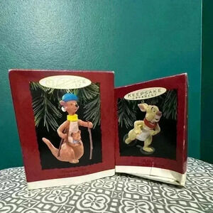 2 Vintage Hallmark Christmas Ornaments Disneys Winnie the Pooh Friends